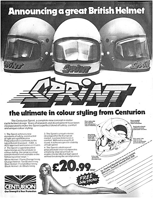 Centurion Sprint Motor Cycle Helmets                             