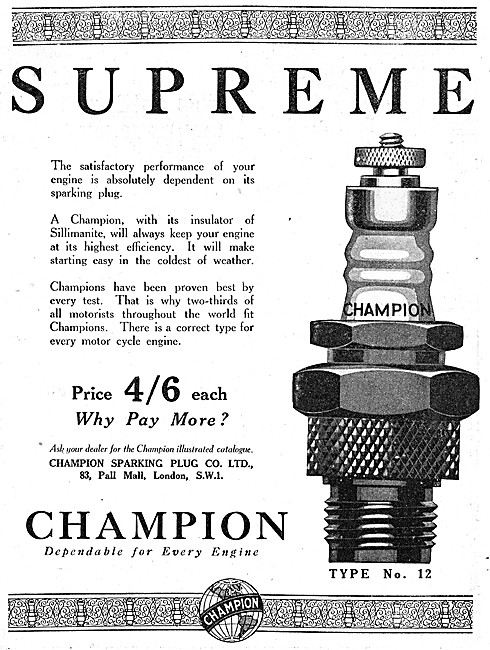 Champion Type No.12 Spark Plugs                                  