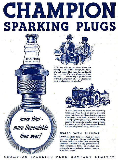 Champion Spark Plugs 1942 Advert                                 