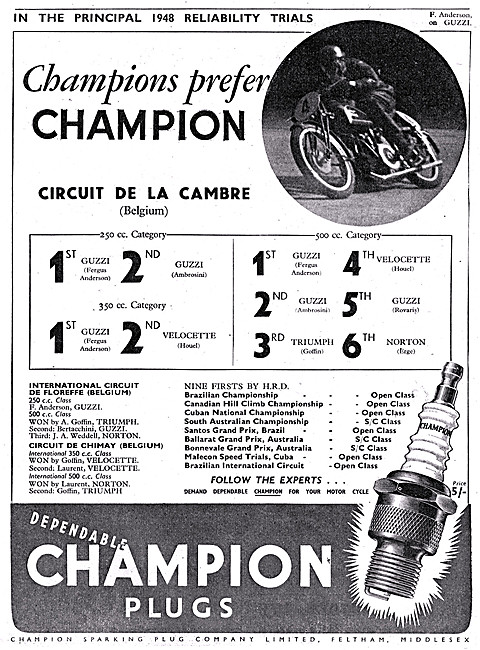 Champion Spark Plugs 1948                                        