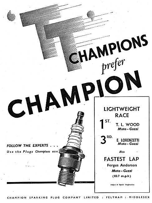 Champion Spark Plugs 1951                                        