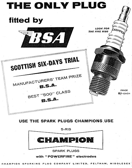 Champion 5-Rib  Spark Plugs With Powefire Electrode              
