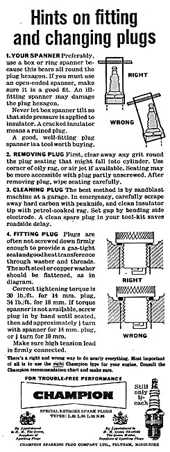 Champion Spark Plugs 1963 Advert                                 