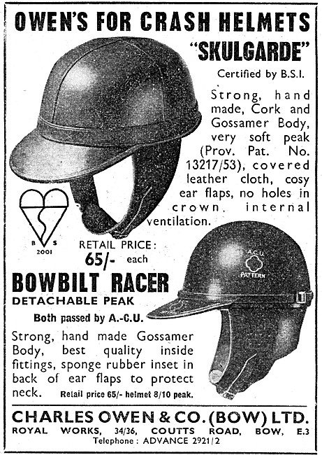 Owens Bowlbilt Crash Helmet                                      