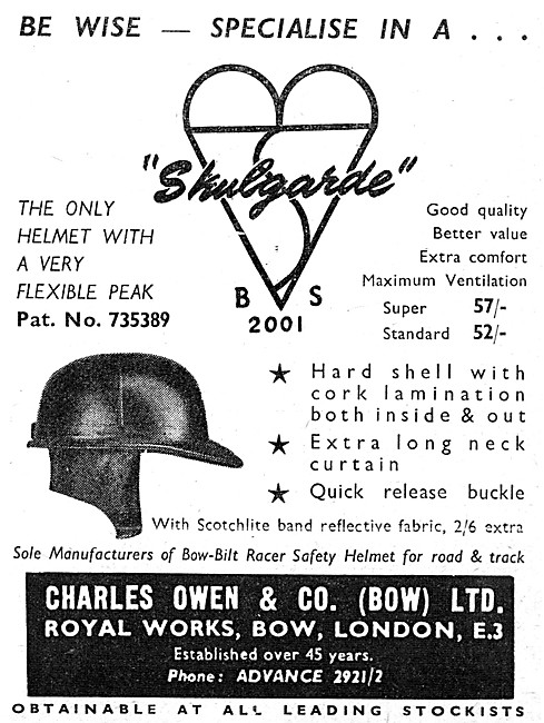 Charles Owen Skulgarde Crash Helmets                             