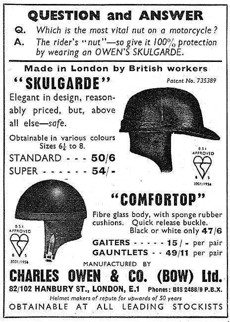 Owens Skulgarde Helmets                                          