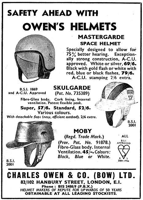 Charles Owen Mastergarde Space Helmet 1963 Advert                