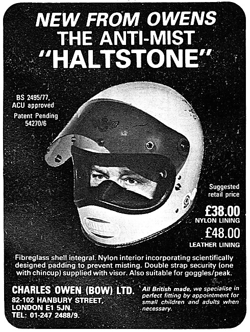 Charles Owen Haltstone Motorcycle Helmet - Owens Helmets         