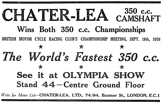 Chater-Lea 350 cc Motor Cycle 1926                               