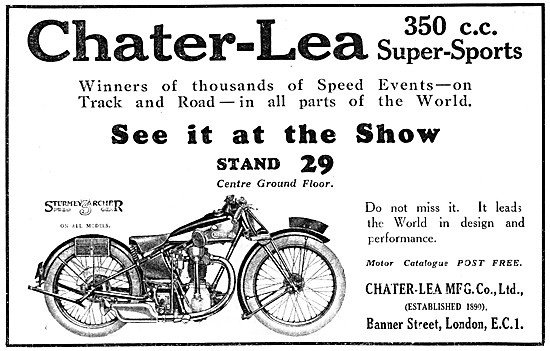 1928 Chater-Lea 350 cc Super-Sports Motor Cycle                  