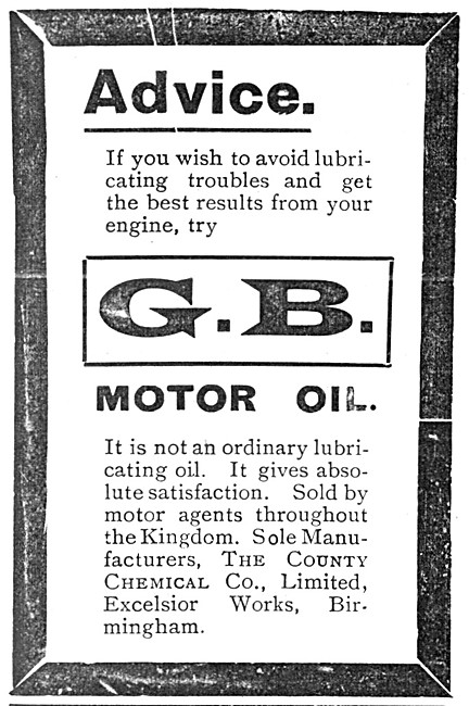 County Chemical GB Motor Oil                                     