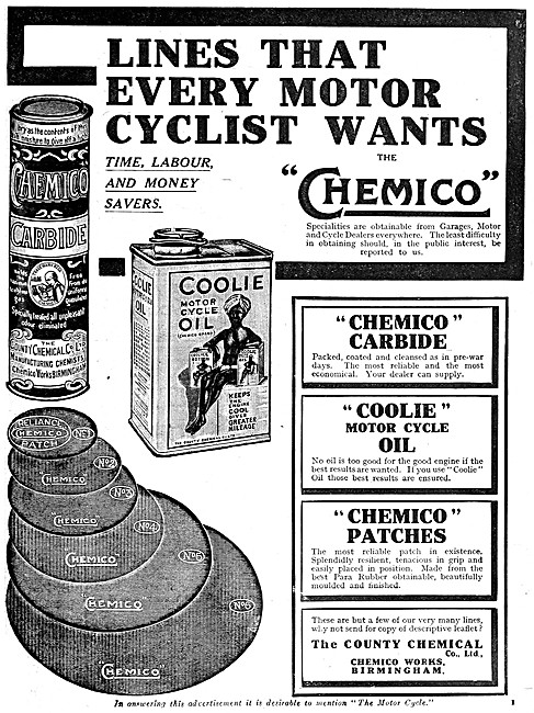 Chemico Motorcycle Products Chemico Carbide Chemico Coolie Oil   