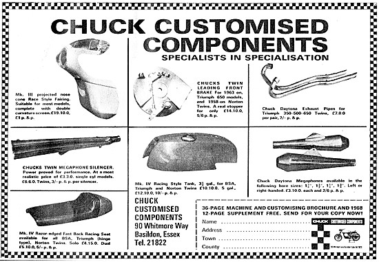 Chuck Special Custom Parts For Motorcycles                       