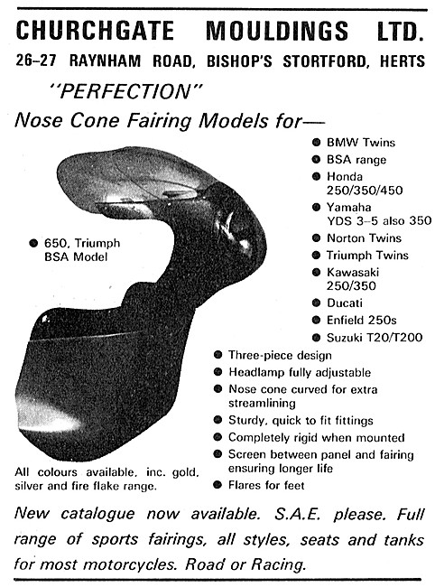 Churchgate Mouldings Motorcycle Fairings                         