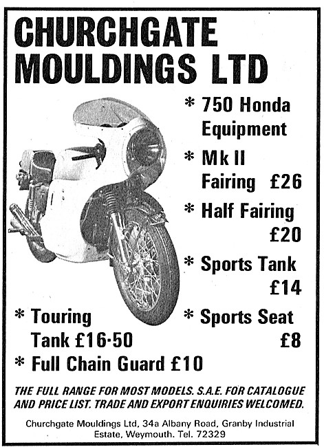 Churchgate Mouldings Motor Cycle Seats, Fairings & Fuel Tanks    