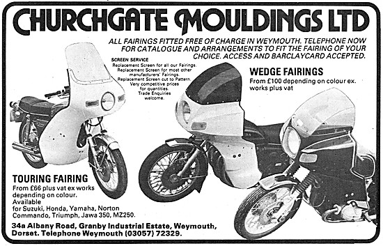 Churchgate Mouldings Motor Cycle Seats, Fairings & Fuel Tanks    