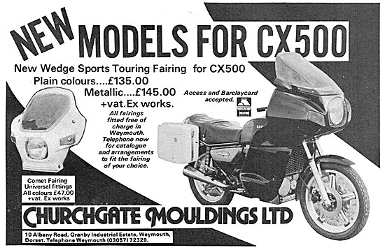 Churchgate Mouldings Comet CX500 Motor Cycle Fairing             