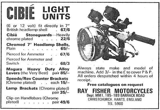 Cibie Motor Cycle Light Units - Ray Fisher Motorcycles           