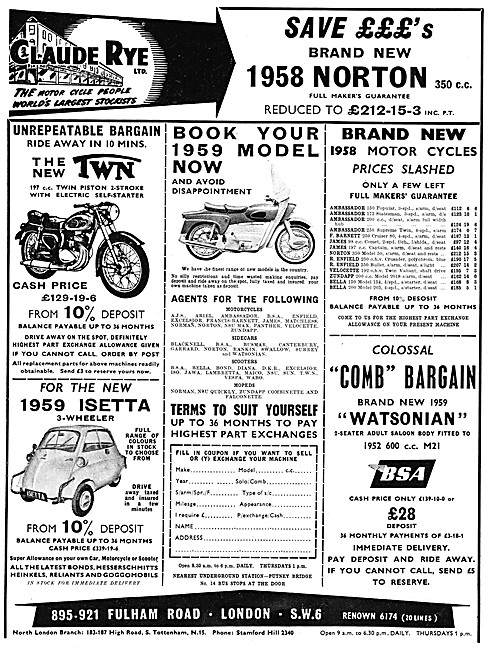 Claude Rye Motorcycle Dealership : TWN Motor Cycles              