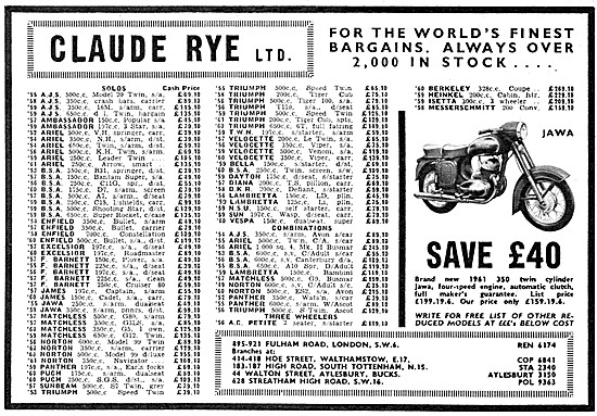 Claude Rye Motorcycle Jawa 350 Twin                              