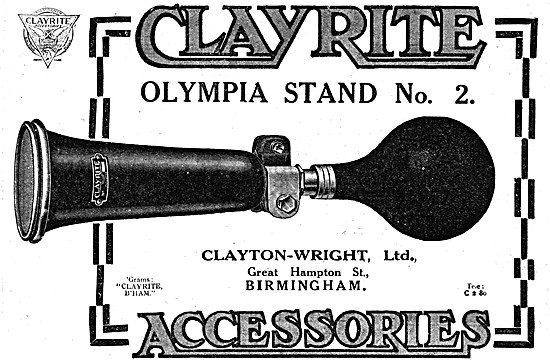Clayton-Wright Motor Cycle Bulb Horns                            
