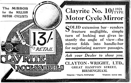 Clayton-Wright Clayrite Motor Cycle Accessories                  