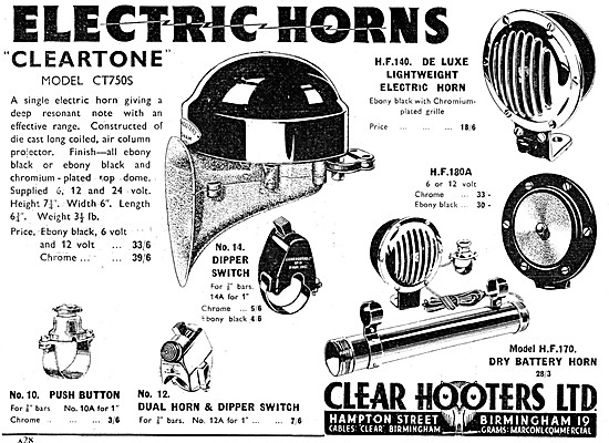 Clear Hooters Electric Motor Cycle Horns                         