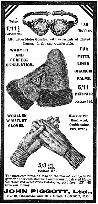 John Piggot Motor Cycle Gloves & Gauntlets                       