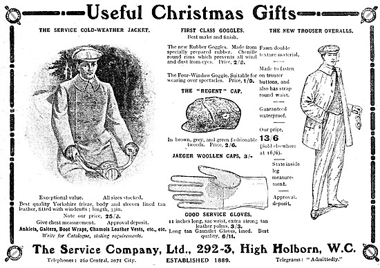 The Service Company Motor Cycle Clothing 1909                    