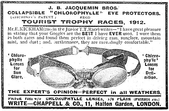 Jacquemin Collapsible Chlorophylle Goggles 1912                  