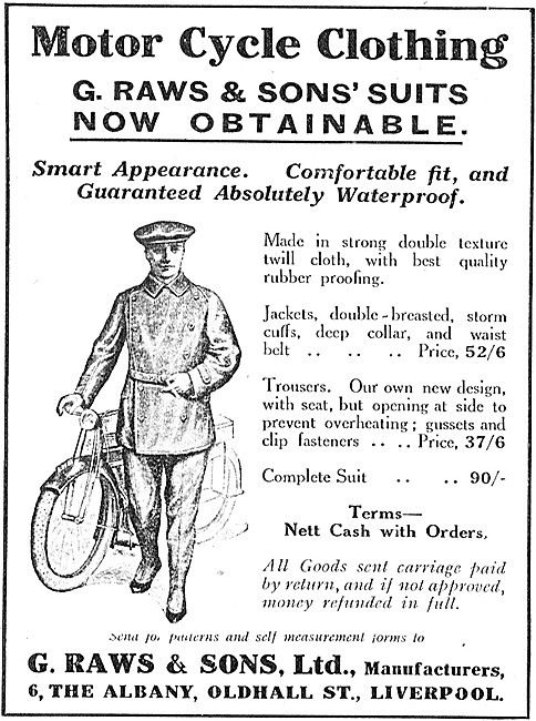 Raws Motor Cycle Coats & Suits                                   