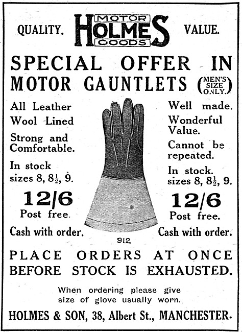 Holmes Motorcyclists Gauntlets                                   