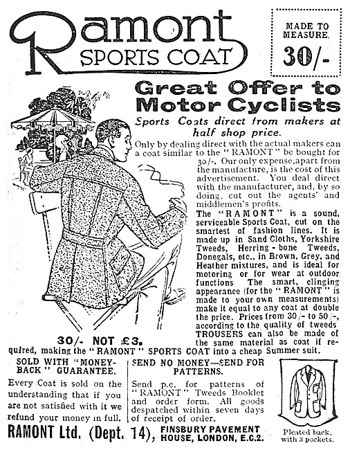 Ramont Motorcycle Clothing. Ramont Sports Coat 1920              