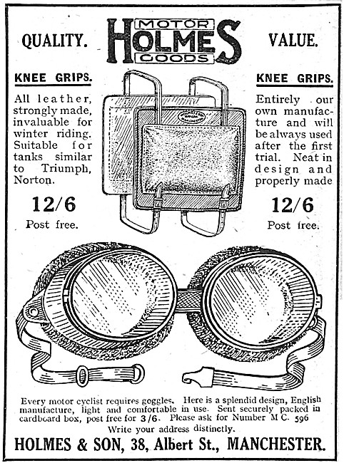 Holmes Motor Cycle Goggles 1920                                  