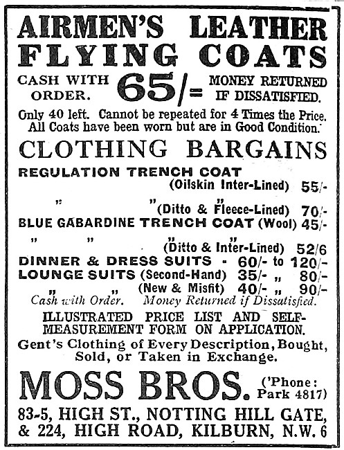 Moss Bros Motor Cycle Clothing                                   