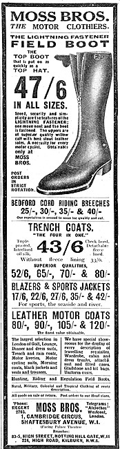 Moss Bros Motor Cycle Clothing - Moss Bros Field Boots           