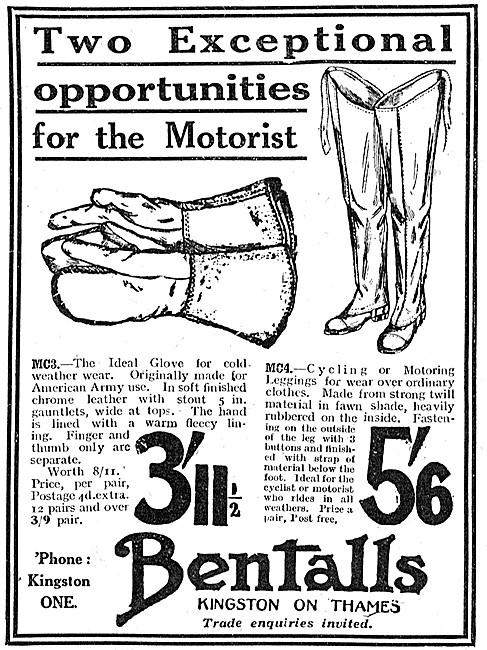 Bentalls Motor Cycle Weatherproof Clothing 1924 Styles           