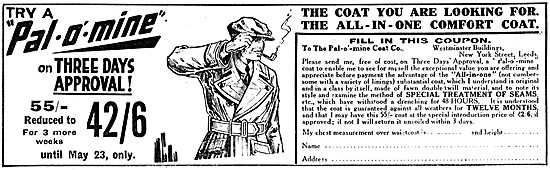 Pal-O-Mine Motorcycle Coats 1929 Catalogue Products              