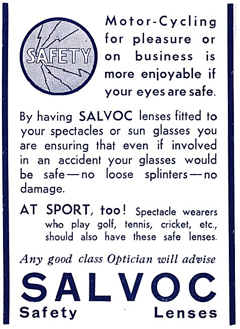 Salvoc Safety Lenses For Spectacles 1934                         