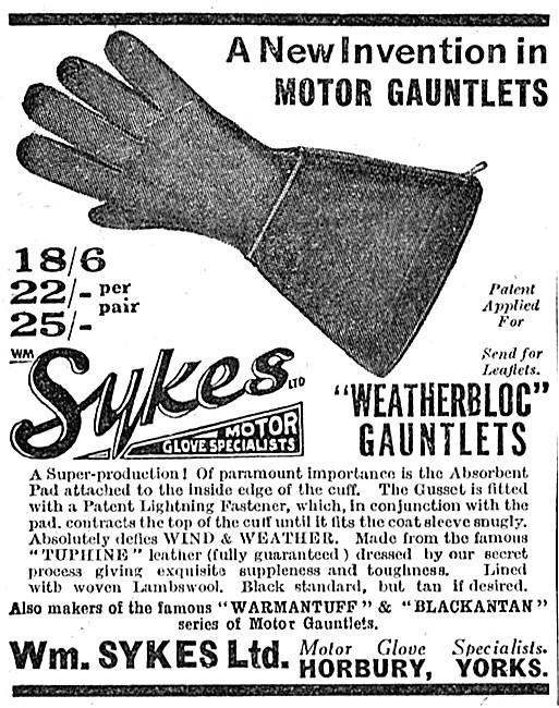 Sykes Motor Gloves - Sykes Weatherbloc Gauntlets                 
