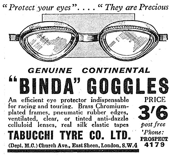 Tabucchi Binda Motor Cycle Goggles                               
