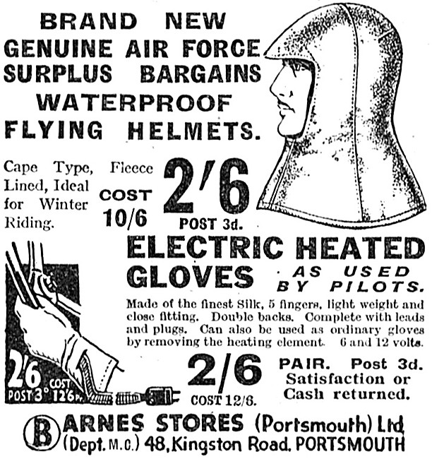 Waterproof Flying Helmets - Electrically Heated Gloves           