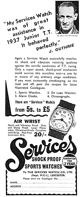 Services Sports Watches 1937 Models                              