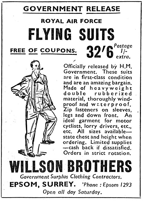 Willson Brothers Government Surplus Weatherproof Clothing        