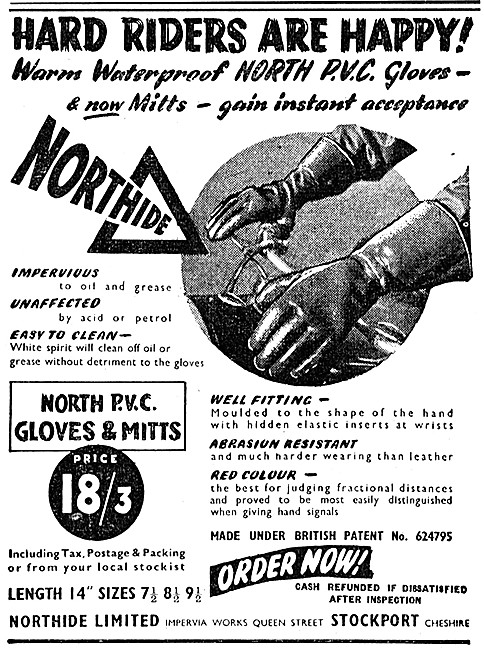 Northide P.V.C. Motorcyclists Gloves & Mitts                     