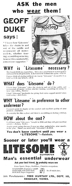 Litesome Support Underwear 1952 Advert                           