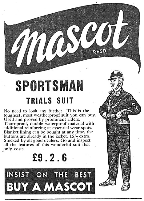 Mascot Sportsman Trials Suit For Motorcyclists                   