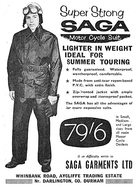 Saga Motor Cycle Suits & Weatherproofs                           
