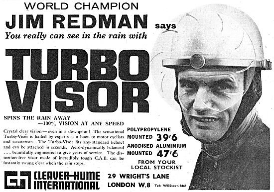 1965 Jim Redman Turbo Visor Advert                               