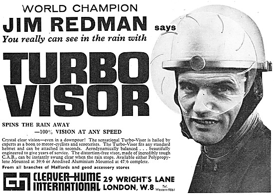 1967 Jim Redman Turbo Visor Advert                               